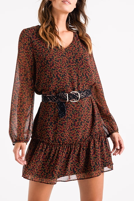 BLACK LEAF PRINT DRESS 2