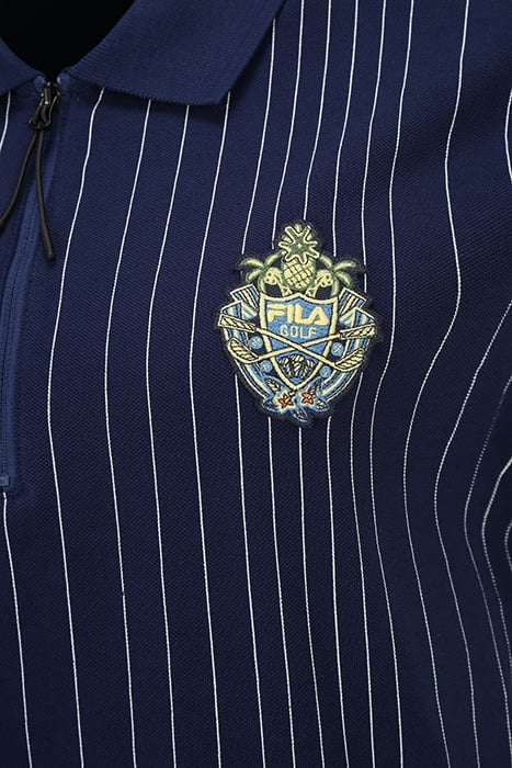 TREPLIN STRIPED POLO DRESS MEDIEVAL BLUE/ANTIQUE WHITE IRREG 5