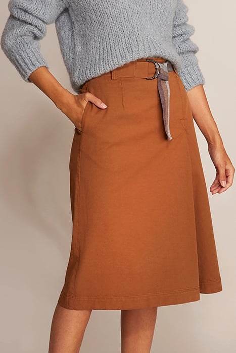 HIGH WAIST SKIRT FANCY BELT BROWN 2