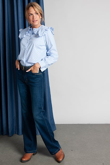 LARGE COLLAR LS SHIRT BLUE 3