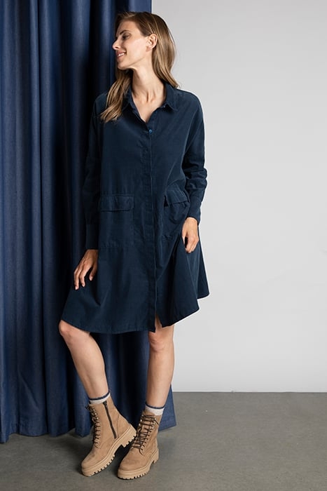 LS WIDE DRESS LARGE PKT BLUE 1