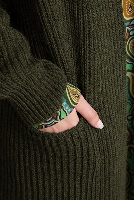 V-NECK LONG CARDI LS GREEN 4