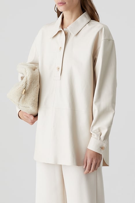 CLOSED WOMEN LEATHER SHIRT SHIRTS & BLOUSES NUDE 1