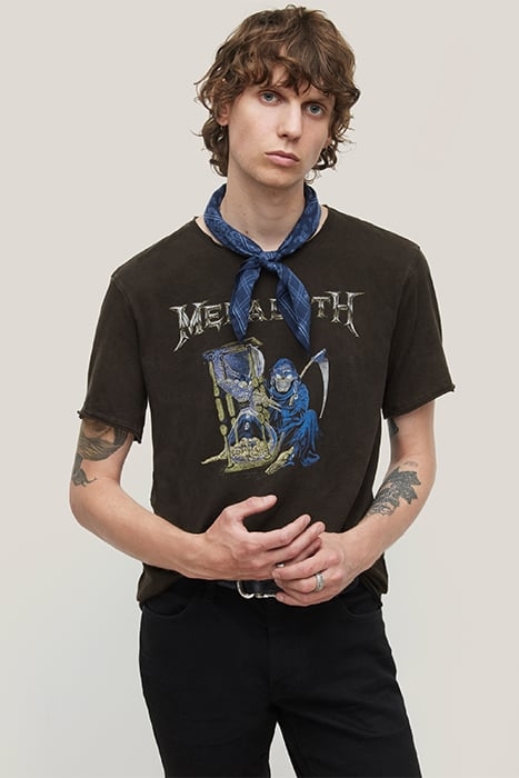 SS RAW EDGE TEE VINTAGE WASH - MEGADETH HOURGLASS BLACK 1