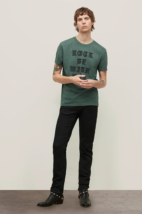 SS RAW EDGE TEE - ROCK BE WITH YOU DARK MOSS 3