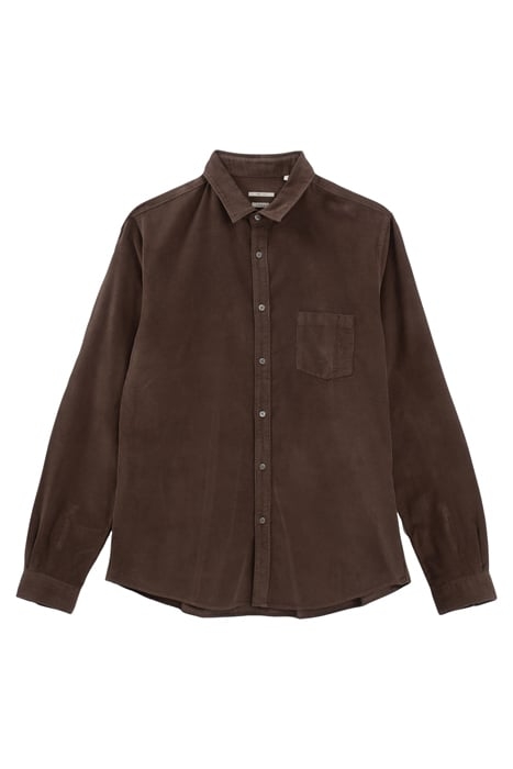 DARK CHOCOLATE NEEDLECORD REGULAR SHIRT 1