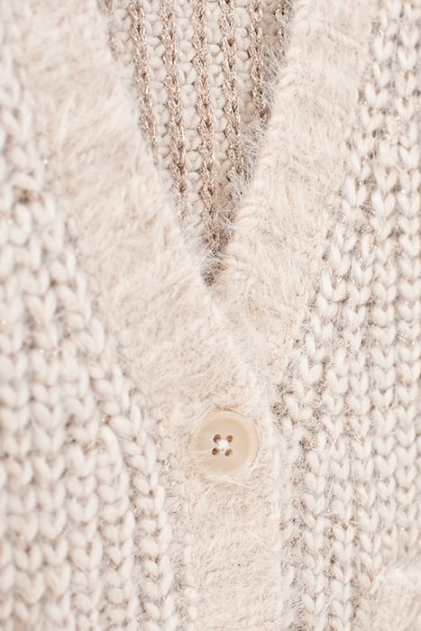 GIRLS’ ECRU LUREX DECORATIVE KNIT CARDIGAN OFF-WHITE 4