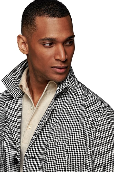 BLACK HOUNDSTOOTH BELTED SAFARI JACKET 6