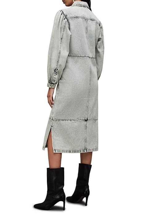 AVA DENIM DRESS SNOW GREY 2