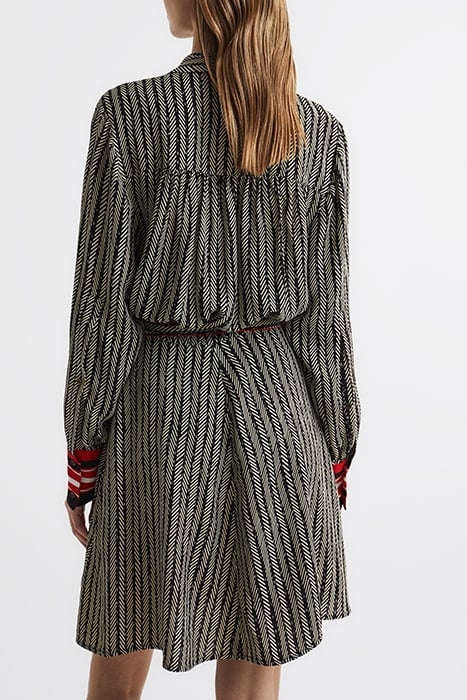 ROBYN DRESS SHIRT BLACK/RED 2