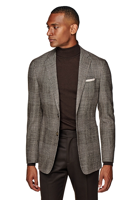 MID BROWN CHECKED HAVANA BLAZER 1