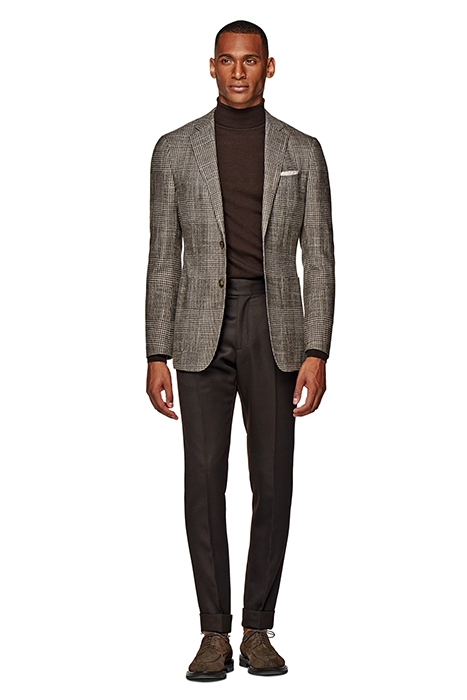 MID BROWN CHECKED HAVANA BLAZER 3