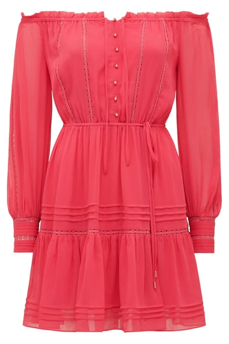 GISELE OFF SHOULDER MINI DRESS CHERRY PINK 6