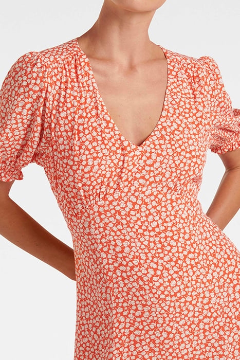 SLOANE PUFF SLEEVE MIDI DRESS MEMPHIS DITSY 4