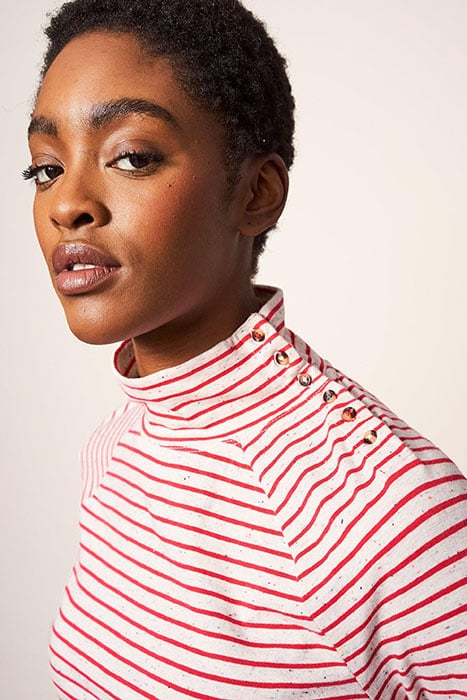 BIRDIE BUTTON TEE ORANGE MULTI 3