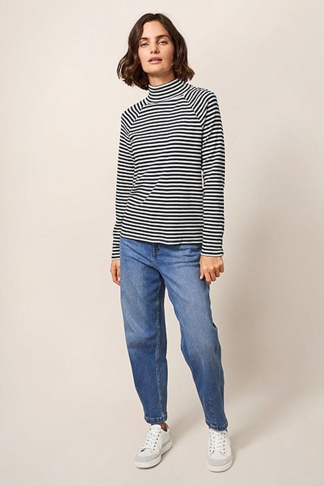 BIRDIE BUTTON TEE NAVY MULTI 1