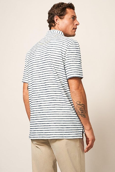 FINE STRIPE POLO NATURAL WHITE 3