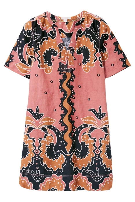 JUNE LINEN SHIFT DRESS PLUM MULTI 4