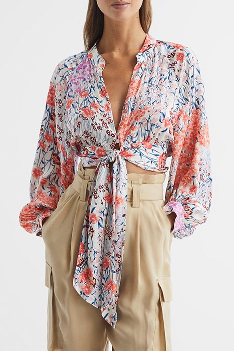 ELLE BLOUSE CORAL/WHITE 1