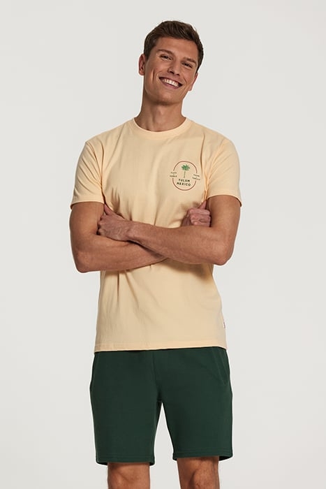 MEN TEE TULUM PALM CAYMAN PEACH ORANGE 1