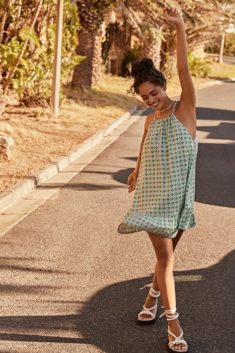 LADIES MEDELLIN DRESS PORTO TILE FRESH GREEN 6