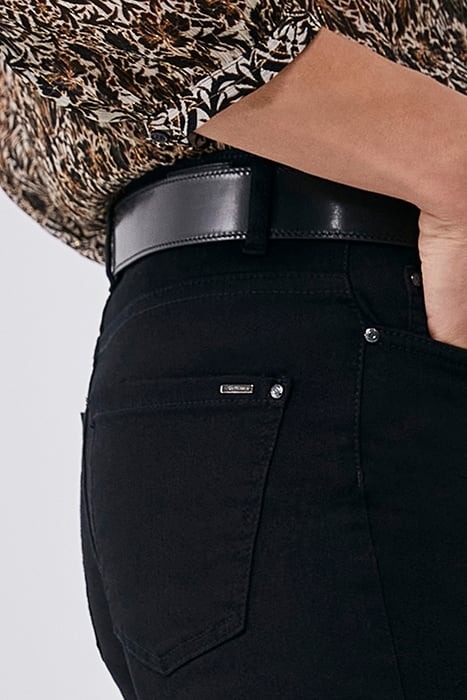 BLACK RECYCLED COTTON HIGH-WAIST STRAIGHT JEANS 6