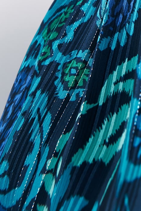 NAVY PSYCHEDELIC FLORAL PRINT DRESS, TIED BACK 6