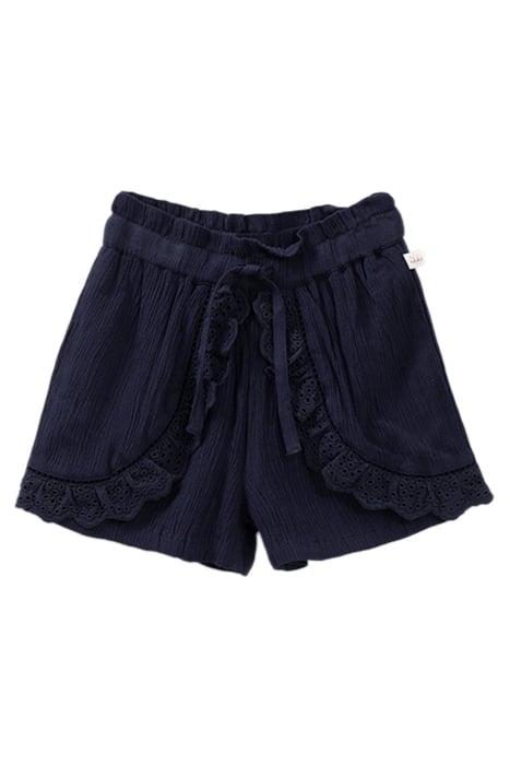 BABY GIRLS’ NAVY SHORTS WITH EMBROIDERED RUFFLES 1