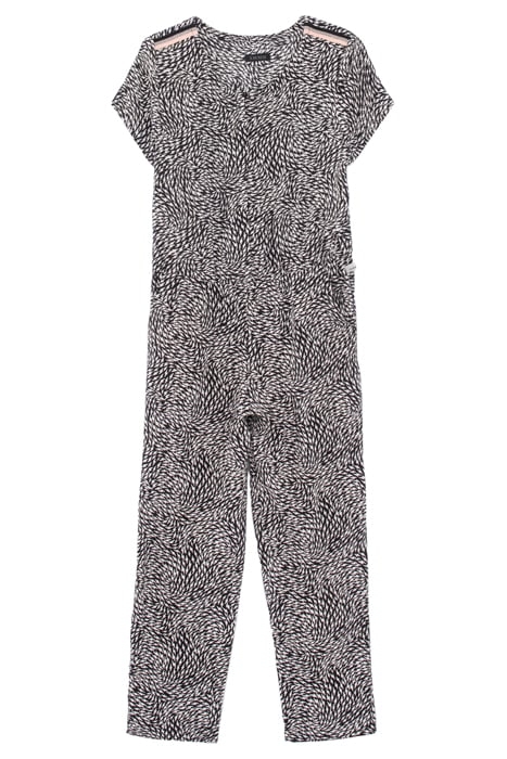 GIRLS’ BLACK GRAPHIC PRINT LENZING™ ECOVERO™ VISCOSE JUMPSUI 1