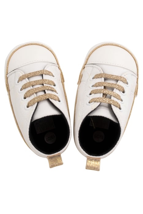BABY GIRLS’ ECRU TRAINERS WITH GOLD LACES 3