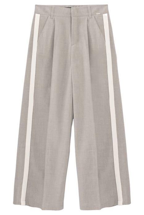 GIRLS’ GREY WIDE LEG TROUSERS WITH WHITE SIDE BANDS 3