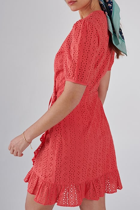 PINK EYELET EMBROIDERY WRAP DRESS 4