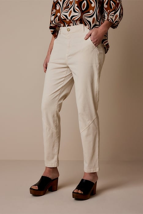 STRAIGHT PANT ROUGH TWILL IVORY 1