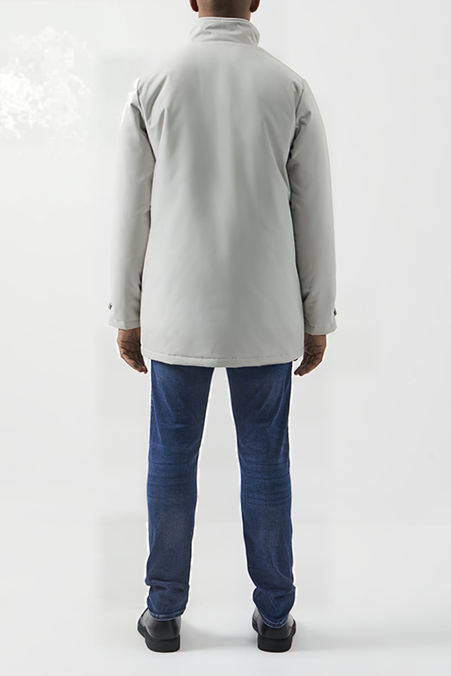 FUNNEL NECK MAC COAT STONE 2