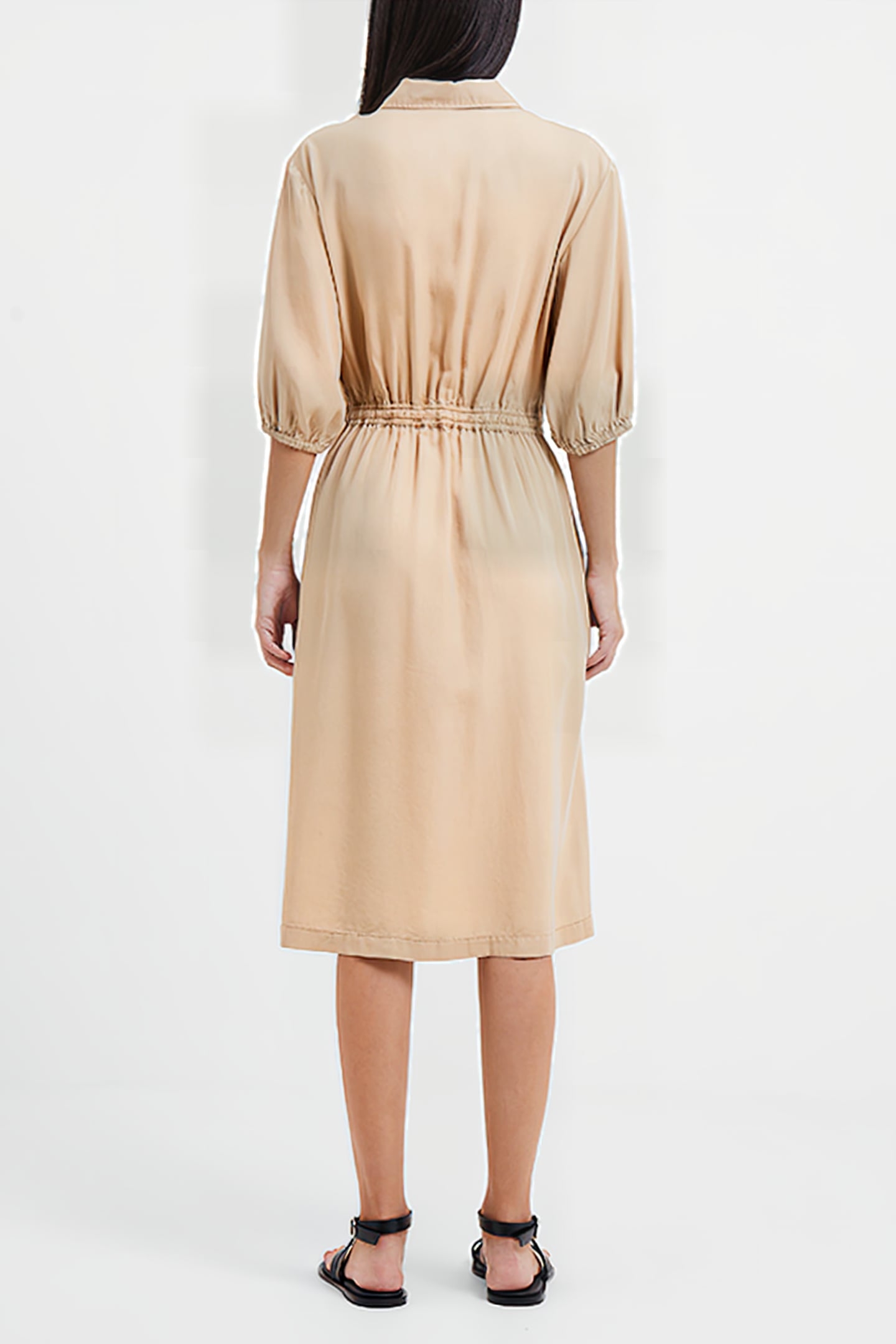 ELKIE TWILL DRAWSTRING DRESS INCENSE 2