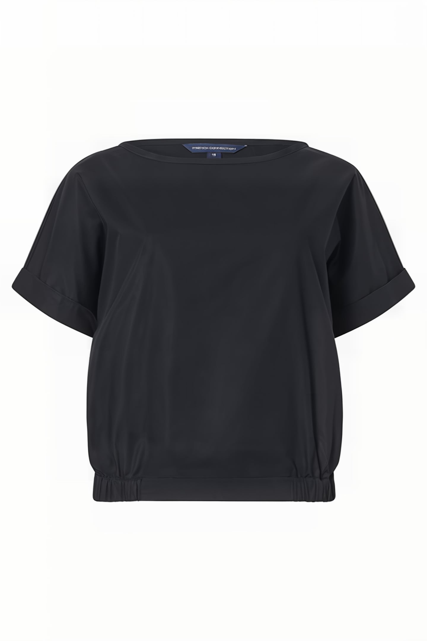 RHODES COTTON POPLIN KEYHOLE T-SHIRT BLACK 4