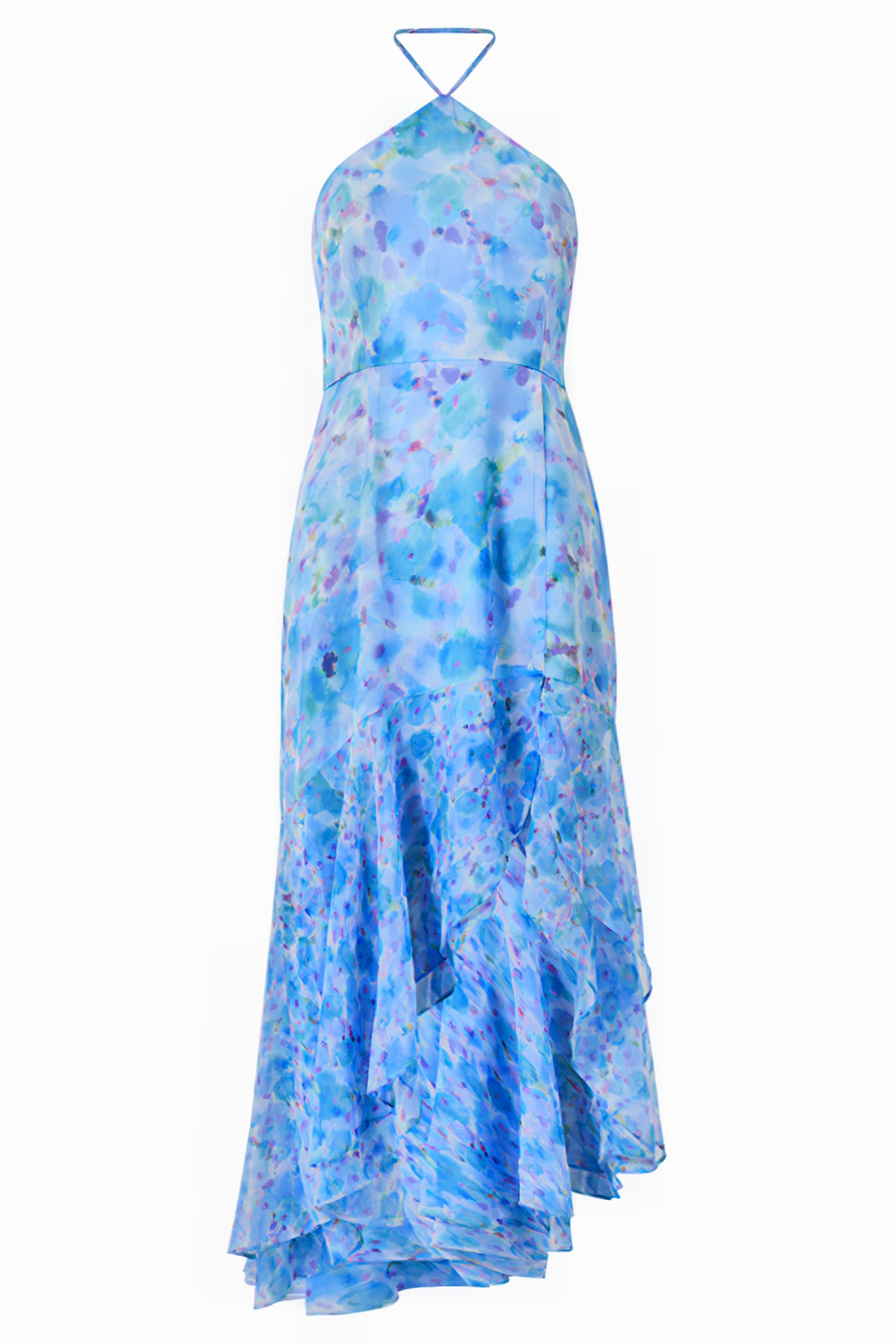 GRETHA HALLIE CRINKLE RECYCLED RUFFLE DRESS STILLWATER 3