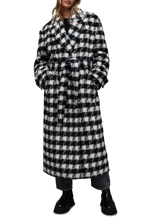 HAITHE CHECK COAT BLACK/WHITE 1