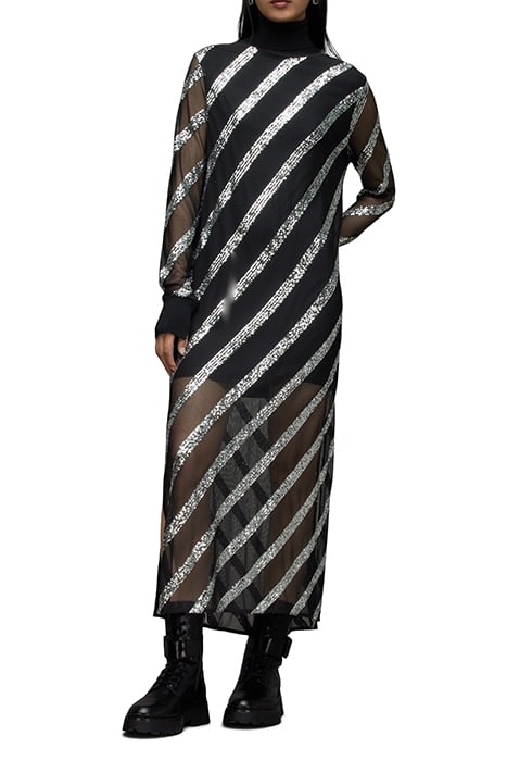 JUELA MESH DRESS BLACK/SILVER 1