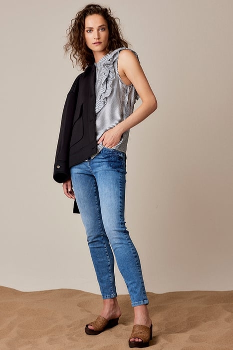 BLOUSE SLEEVELESS STRIPE DARK STEEL 4