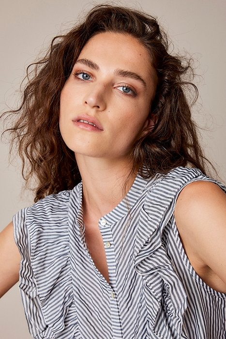 BLOUSE SLEEVELESS STRIPE DARK STEEL 6