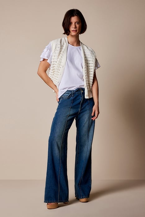 TOP BUTTERFLY SLEEVES COTTON SINGLE JERSEY WHITE 3