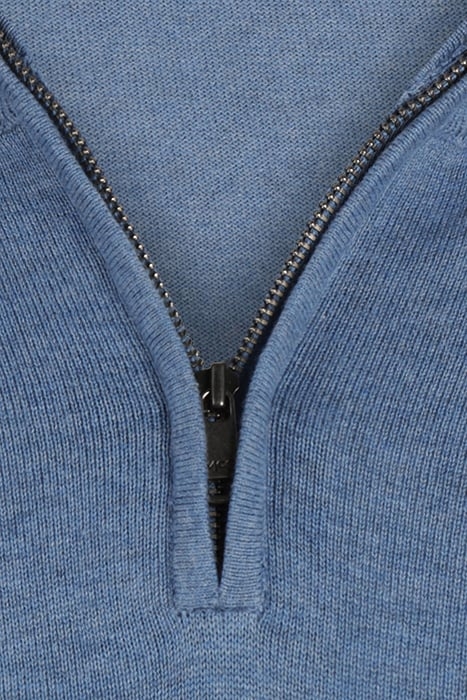 ZIP MOCK SWEATER MEDIUM BLUE 3