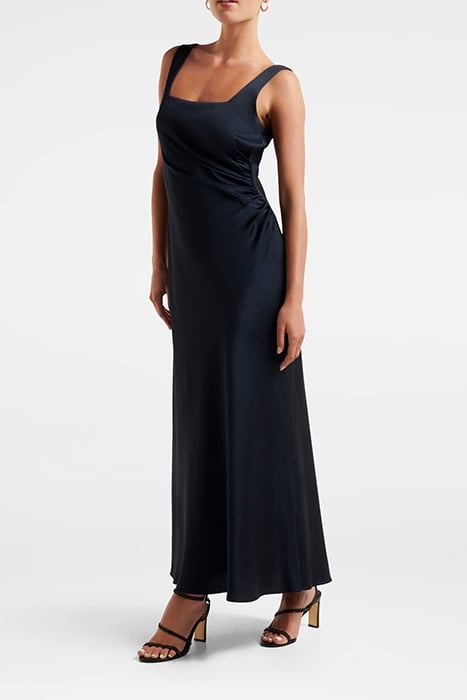 WINNIE SQUARE NECK RUCHED MIDI NAVY 4