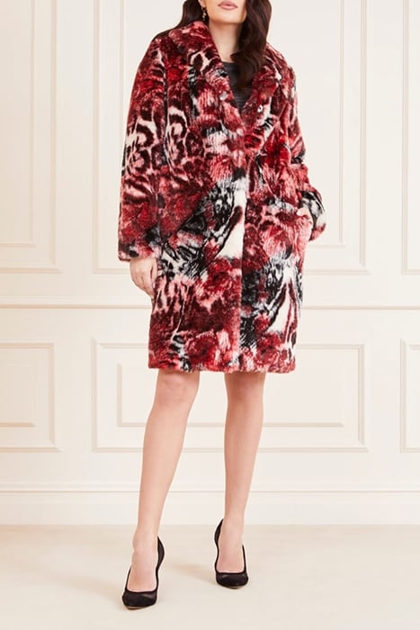 BELLE FAUX FUR COAT LEOPARD ROSE PRINT 6
