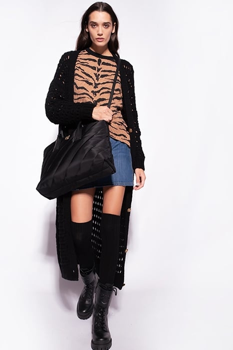 NINFEO 2 MAGLIA TRECCIA MISTO CAMEL/BLACK 5