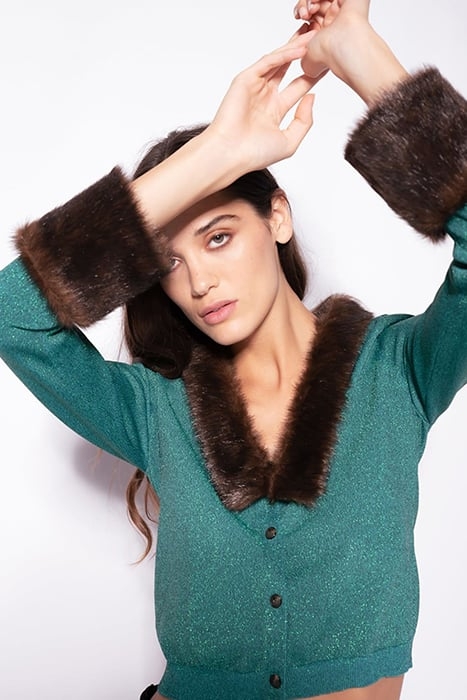 BLUE LAGOON CARDIGAN LUREX VAN GREEN/GREEN 6