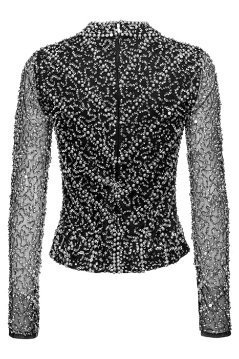 JACOBINIA BLUSA TULLE RICAMO F BLACK/SILVER 2