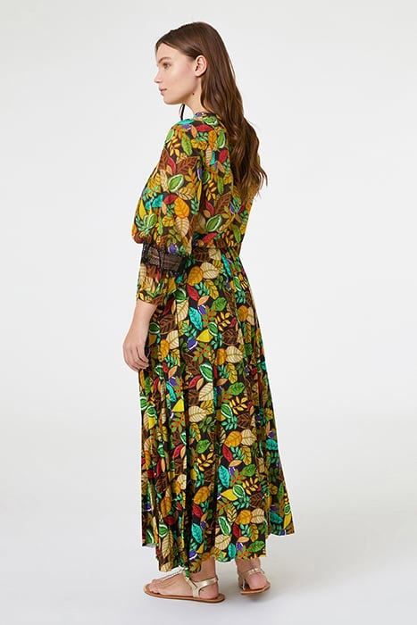 PRINTED BLOUSE WITH LACE TRIMS GREEN 3