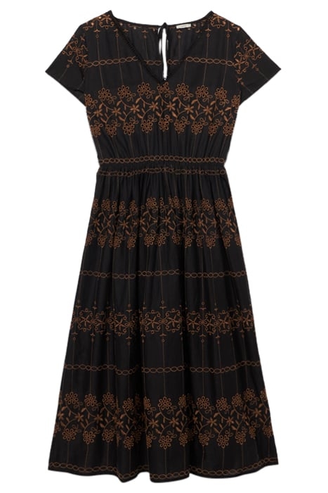 MIDI DRESS WITH EMBROIDERY BROWN 3